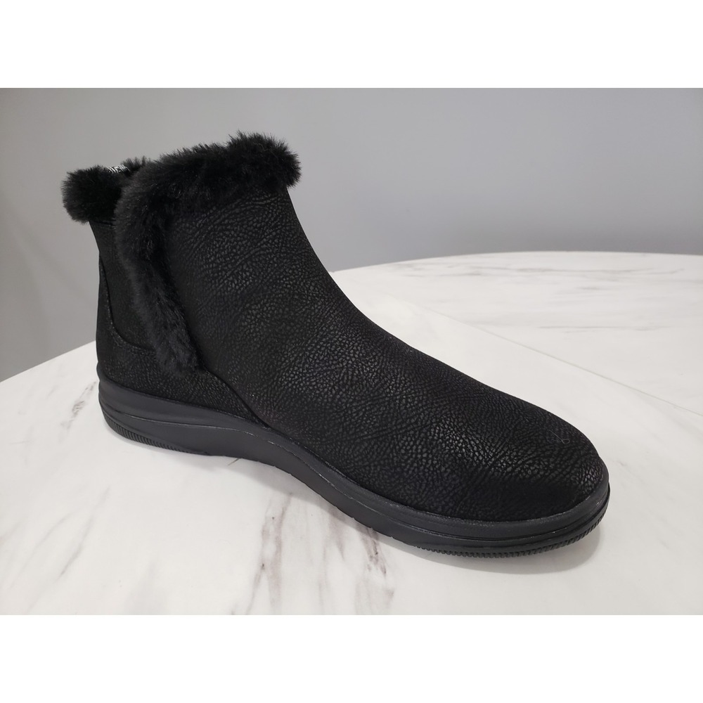 NEW NO BOX SIZE 8 Clarks Cloudsteppers Breeze Faux Fur Slip On Ankle Boots Black - Picture 4 of 7
